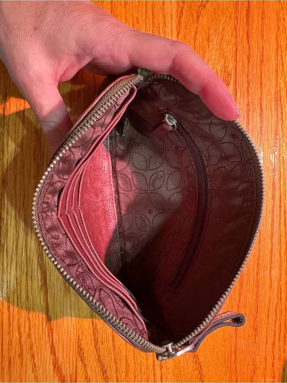 Fossil Multi-Color Leather Pouch/Clutch - Brown, Orange, Green